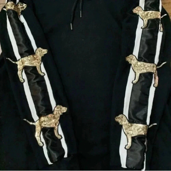 VICTORIA’S SECRET PINK BLING TUNIC HOODIE/ SHORTS OUTFIT SET S - Picture 9 of 15